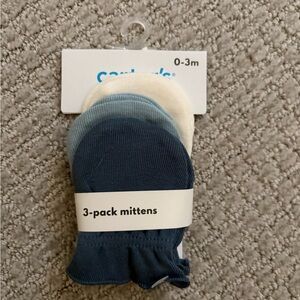 Carter's Blue and Cream Mittens - 3 Pack